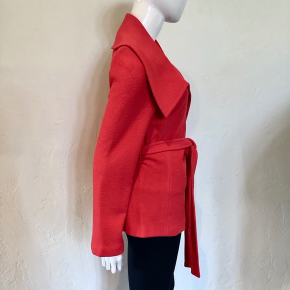 St.John Red Belted Wrap-Style ShawlCollar Jacket💘❤️ - Picture 4 of 8